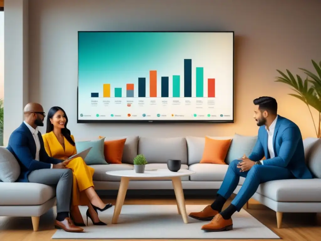 Inversiones inmobiliarias: diversidad y éxito en decisiones estratégicas Un grupo diverso invierte con confianza en propiedades inmobiliarias, demostrando la importancia de la inversión inmobiliaria en crisis