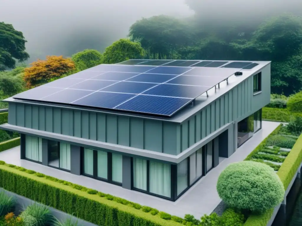Edificio sostenible: innovación, comunidad y ESG Grupo diverso discute criterios ESG en edificio sostenible rodeado de naturaleza