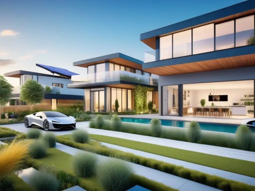 Innovación sostenible: arquitectura moderna y verde en desarrollo urbano Grupo diverso en desarrollo sostenible con incentivos fiscales para propiedades sostenibles
