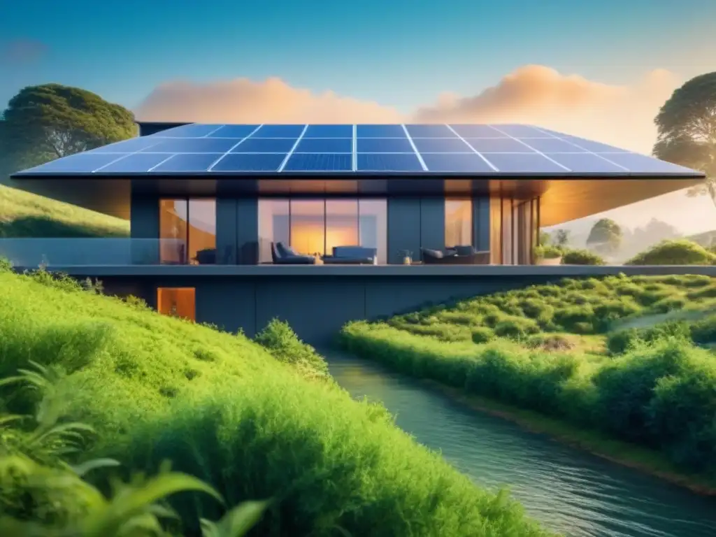 Propiedad ecoamigable futurista en entorno verde Hermosa propiedad ecológica con paneles solares en un entorno natural, destacando beneficios fiscales propiedades ecológicas