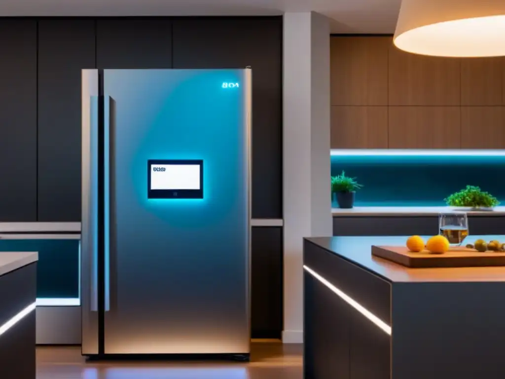 Hogar inteligente del futuro: diseño interior conectado con IoT Un hogar inteligente futurista, integrando dispositivos IoT en mercado inmobiliario internacional