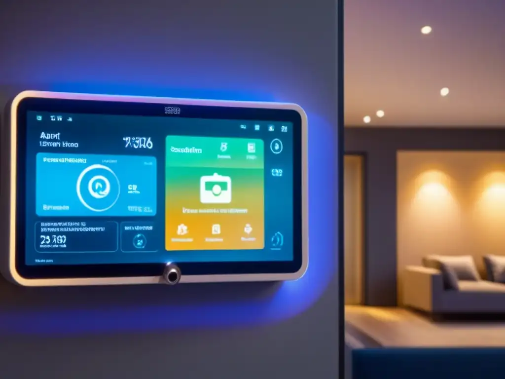 Futurista sistema de seguridad para hogar inteligente en acción Un hogar inteligente del futuro con sistema de seguridad avanzado, prevención catástrofes bienes raíces