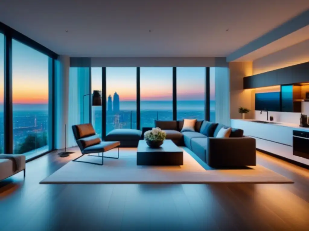 Diseño de propiedad en alquiler: confort y sofisticación en 8k Un hogar moderno y acogedor que aplica la psicología del inquilino alquiler, con mobiliario contemporáneo y detalles elegantes