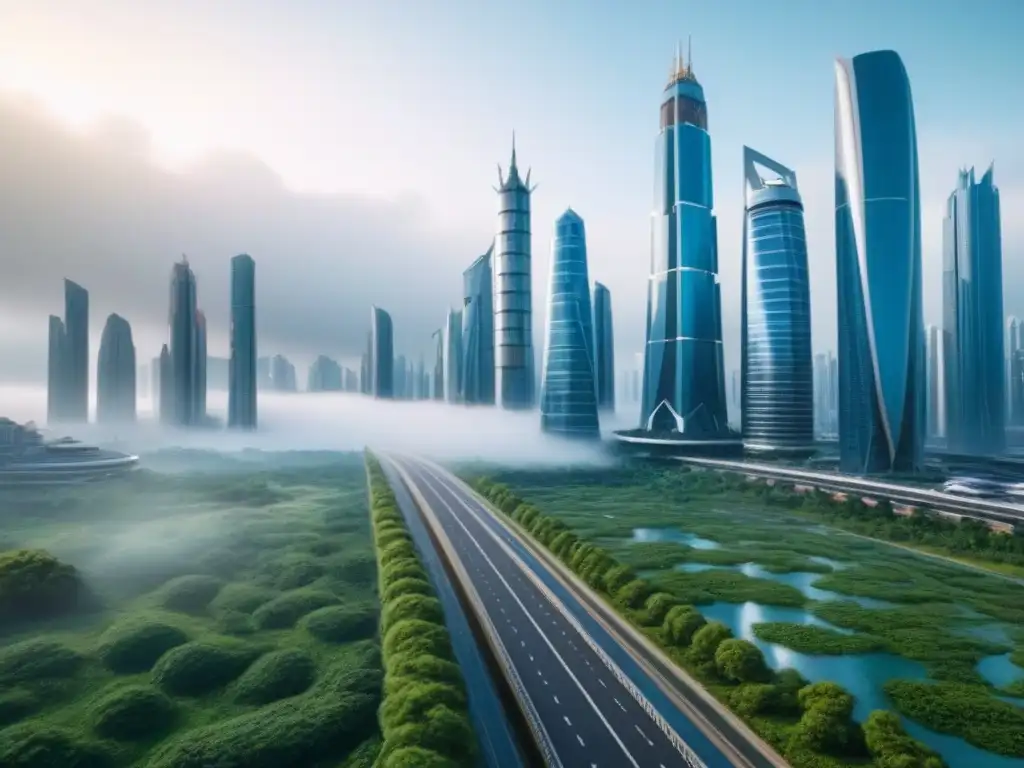 Metrópolis futurista en Sudeste Asiático: progreso y crecimiento urbano Un horizonte futurista del Sudeste Asiático