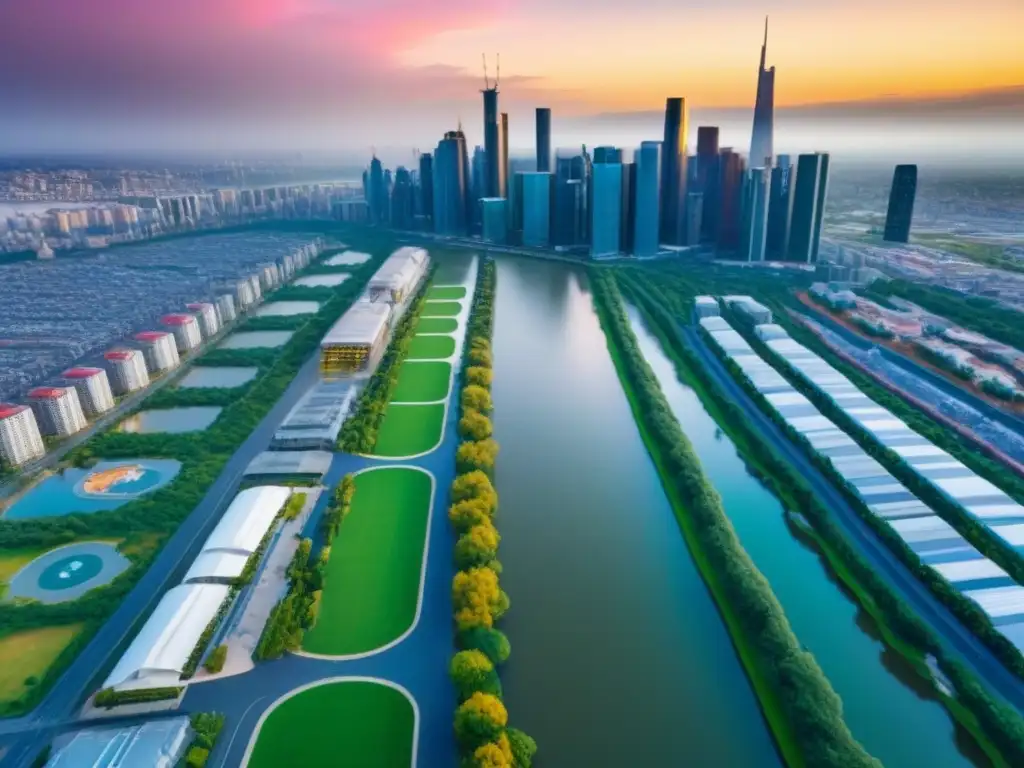 Skyline moderno en ciudad fronteriza: inversión prometedora Un horizonte moderno en una bulliciosa ciudad fronteriza, ideal para inversionistas globales en mercados inmobiliarios fronterizos