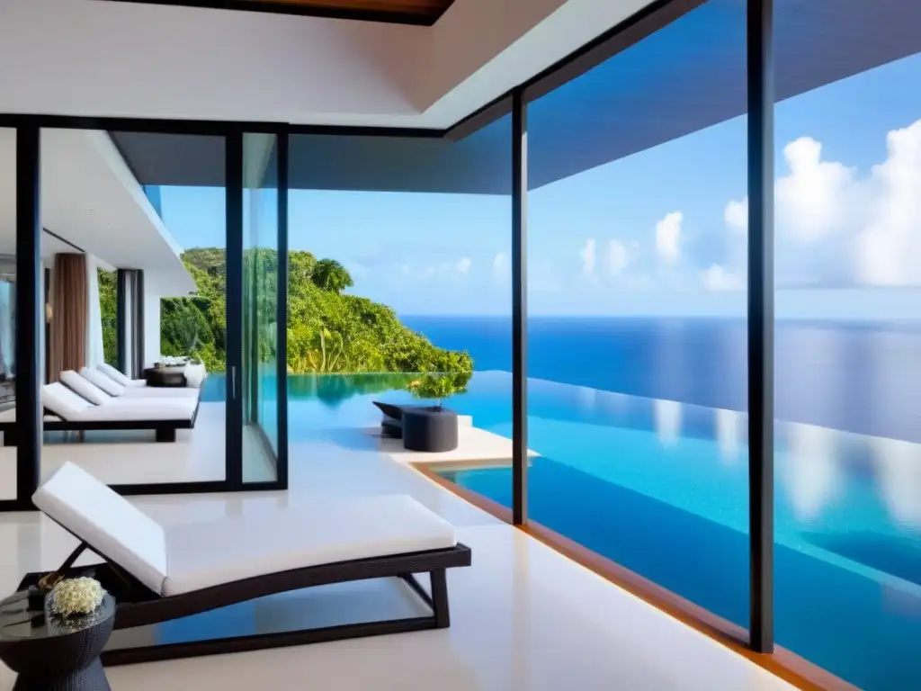 Villa de lujo con piscina infinita en acantilado Hospitalidad en villas vacacionales de 5 estrellas: Villa de lujo con piscina infinita y vistas al mar turquesa