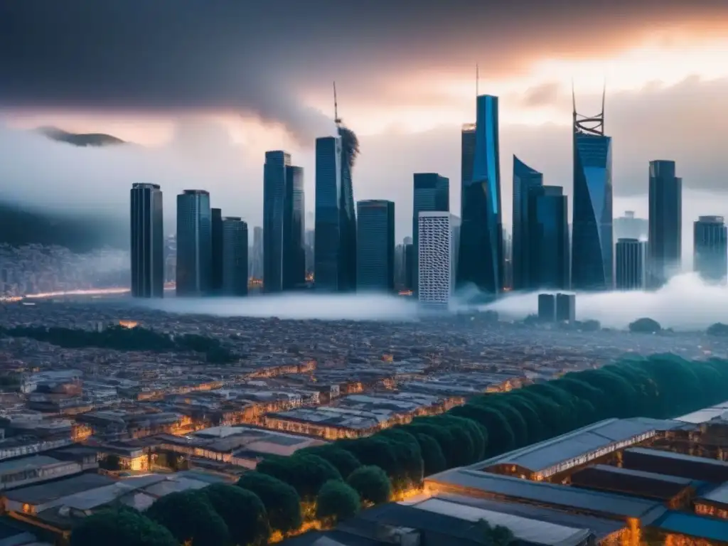 Caos sísmico: ciudad moderna en terremoto 8k Impactante escena de caos por un terremoto en ciudad moderna