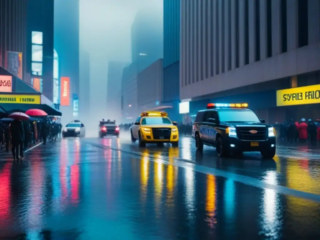 Caos urbano: lluvia intensa en la ciudad Impacto de cambios climáticos: ciudad lluviosa con riesgos para propiedad comercial