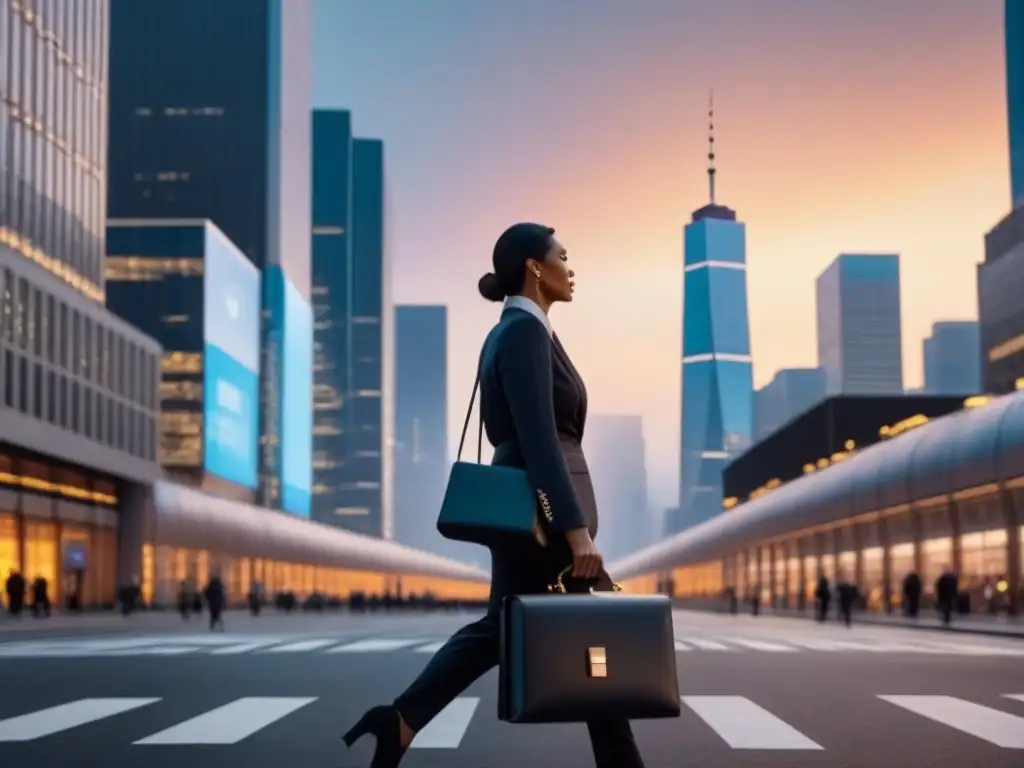 Vibrante skyline urbano al atardecer - Capitalizando la vida moderna Impacto de las fluctuaciones económicas en el mercado inmobiliario de una ciudad moderna al anochecer