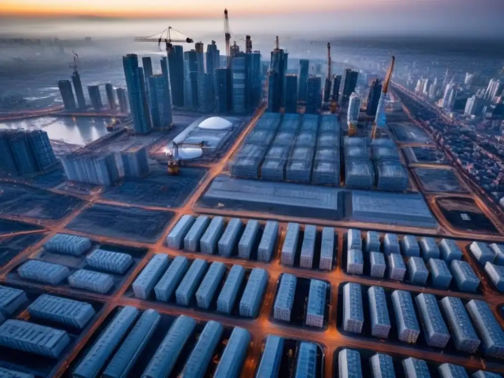 Desarrollo urbano y regulaciones: impacto en inversiones Impacto de normativas construcción en ubicaciones de inversión: ciudad en desarrollo con moderna arquitectura y grúas