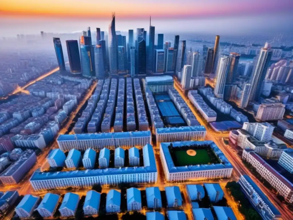 Vibrante ciudad turística: impacto de la arquitectura y turismo Impacto del turismo en el mercado inmobiliario: una ciudad vibrante y dinámica, con rascacielos, edificios residenciales y hoteles