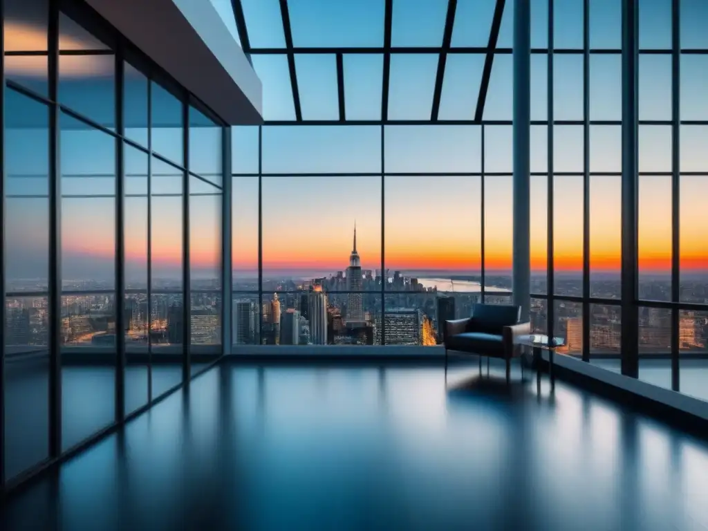 Edificio de oficinas moderno en 8k Ultra HD, reflejando la ciudad Imponente edificio de oficinas con cristaleras reflectantes, evocando profesionalismo y sofisticación en la estrategia de inversión inmobiliaria