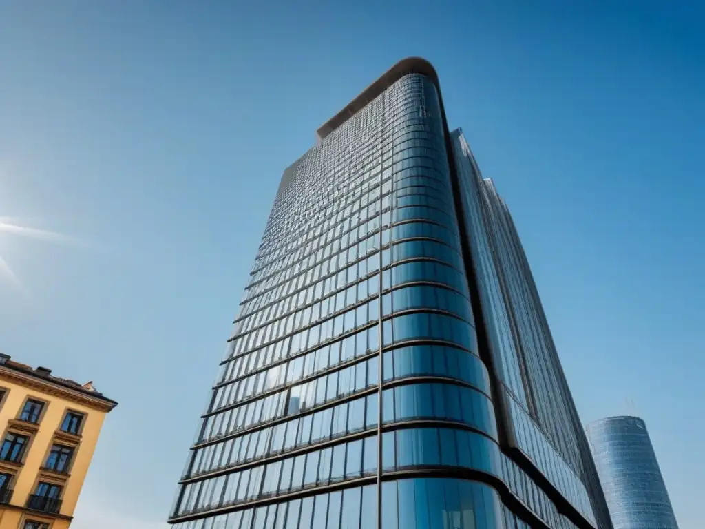 Edificio moderno en Europa: elegancia y estabilidad inmobiliaria Imponente rascacielos en Europa del Este, reflejando estabilidad y elegancia en inversión inmobiliaria