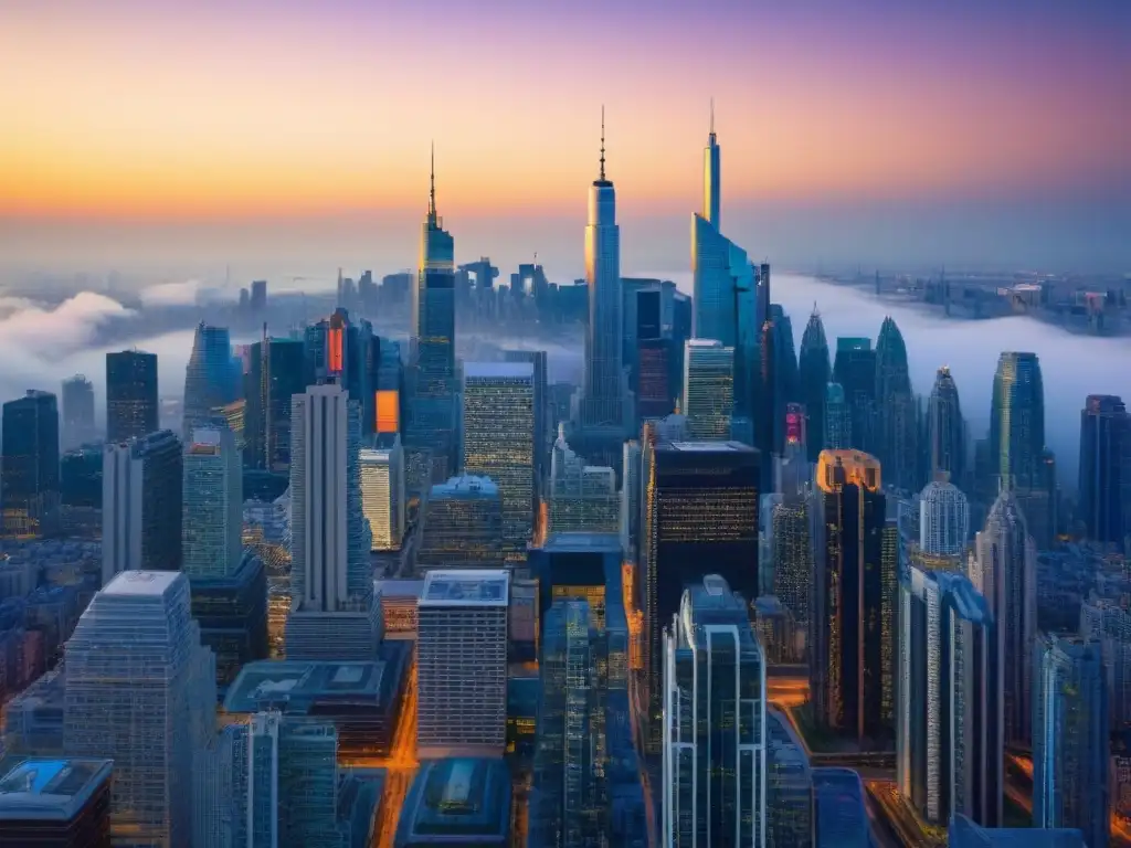 Portafolio global inmobiliario: diversidad urbana en 8k Una impresionante cartera inmobiliaria global diversa que muestra rascacielos de ciudades como Nueva York, Dubai, Tokio y Londres