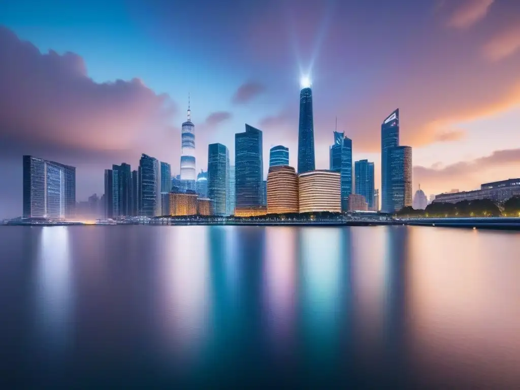 Metrópolis nocturna: impacto global de la inflación en propiedades Impresionante ciudad al atardecer con impacto inflación precios propiedades internacionales