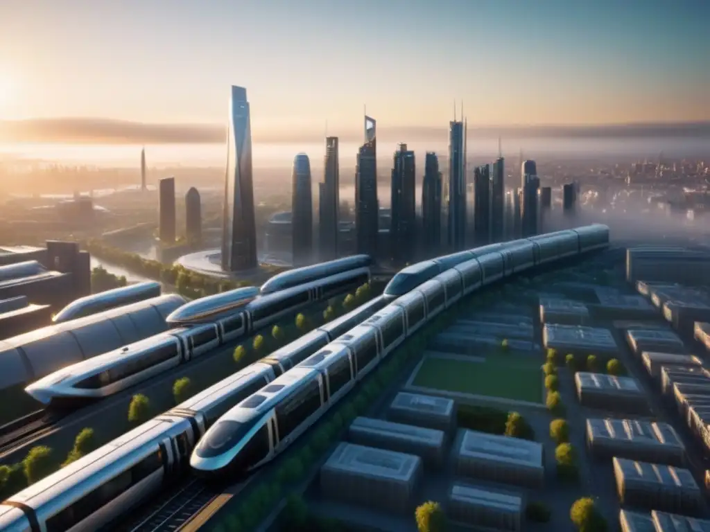 Metrópolis futurista en Reino Unido: 8k de alta definición Impresionante ciudad futurista en el Reino Unido reflejando el impacto del Brexit en hipotecas