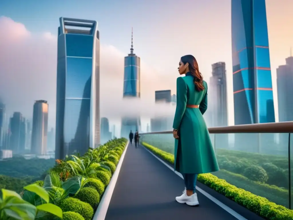 Metrópolis futurista: arquitectura vanguardista en 8k Impresionante ciudad futurista con rascacielos, puentes y naturaleza, reflejando las tendencias del mercado inmobiliario internacional