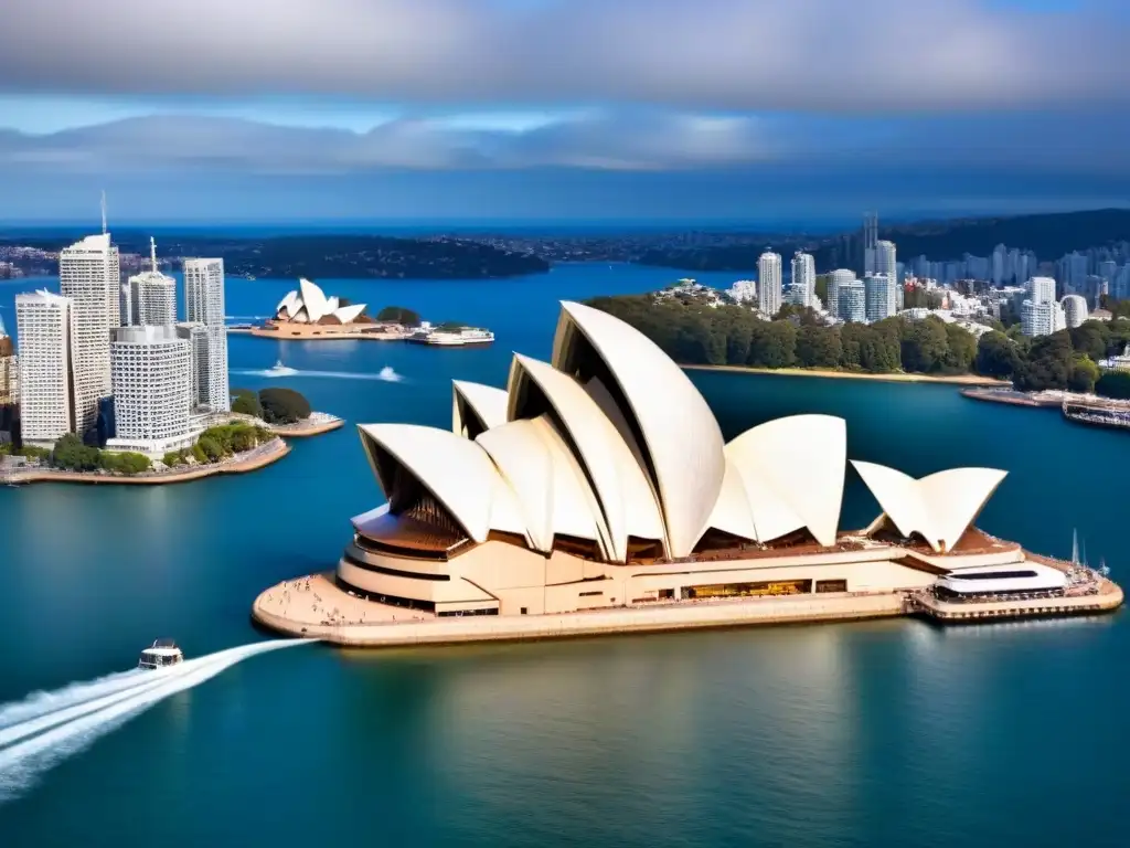 Contraste arquitectónico: Opera House de Sídney vs Impresionante contraste entre los edificios de Sydney y Vancouver, reflejando las regulaciones inmobiliarias Australia vs Canadá