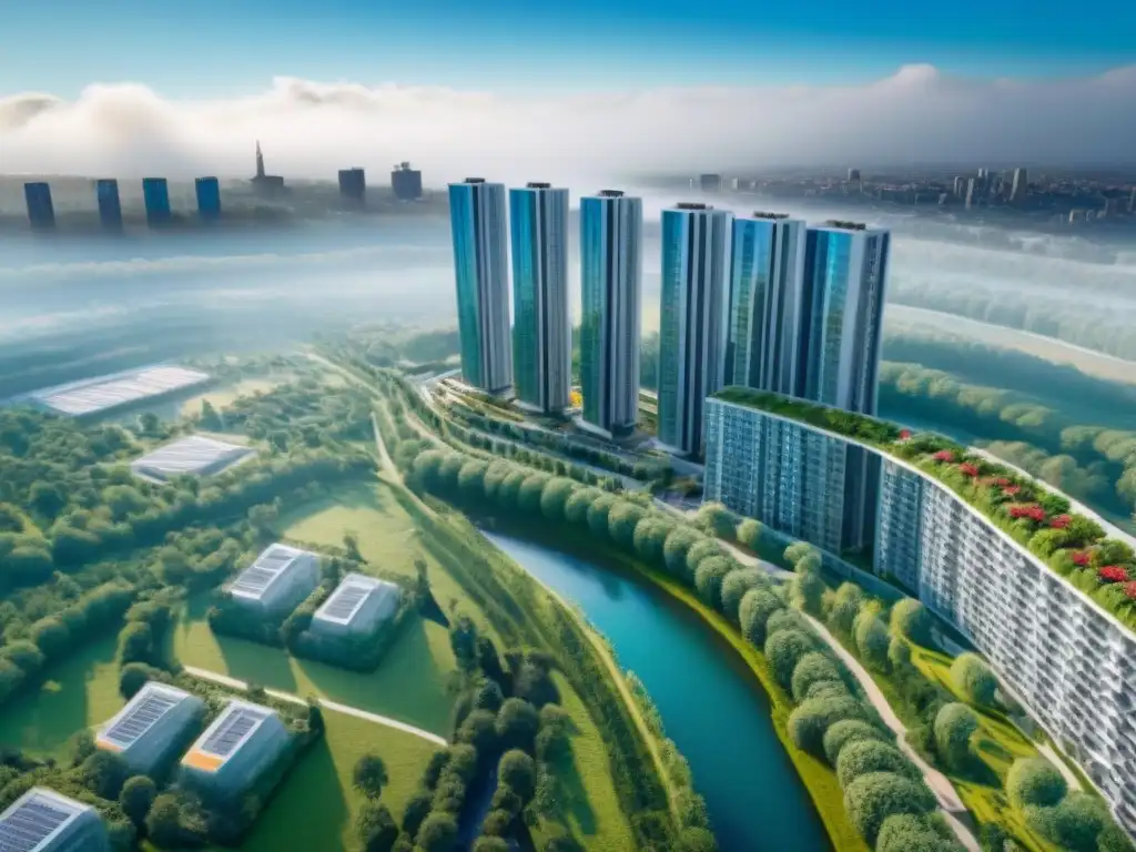 Desarrollo inmobiliario integrado: armonía urbana moderna Un impresionante desarrollo inmobiliario integrado con torres residenciales modernas, espacios verdes y áreas comunales vibrantes
