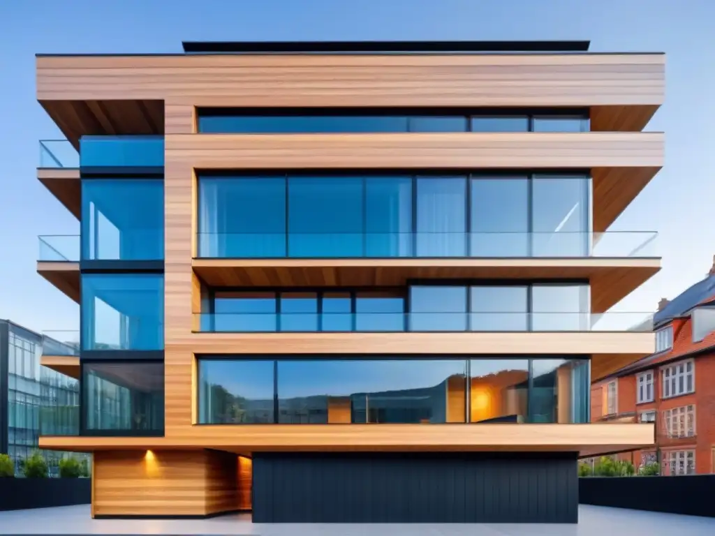Edificio de CLT: Elegancia sostenible en la ciudad Impresionante estructura de madera contralaminada para inversores internacionales