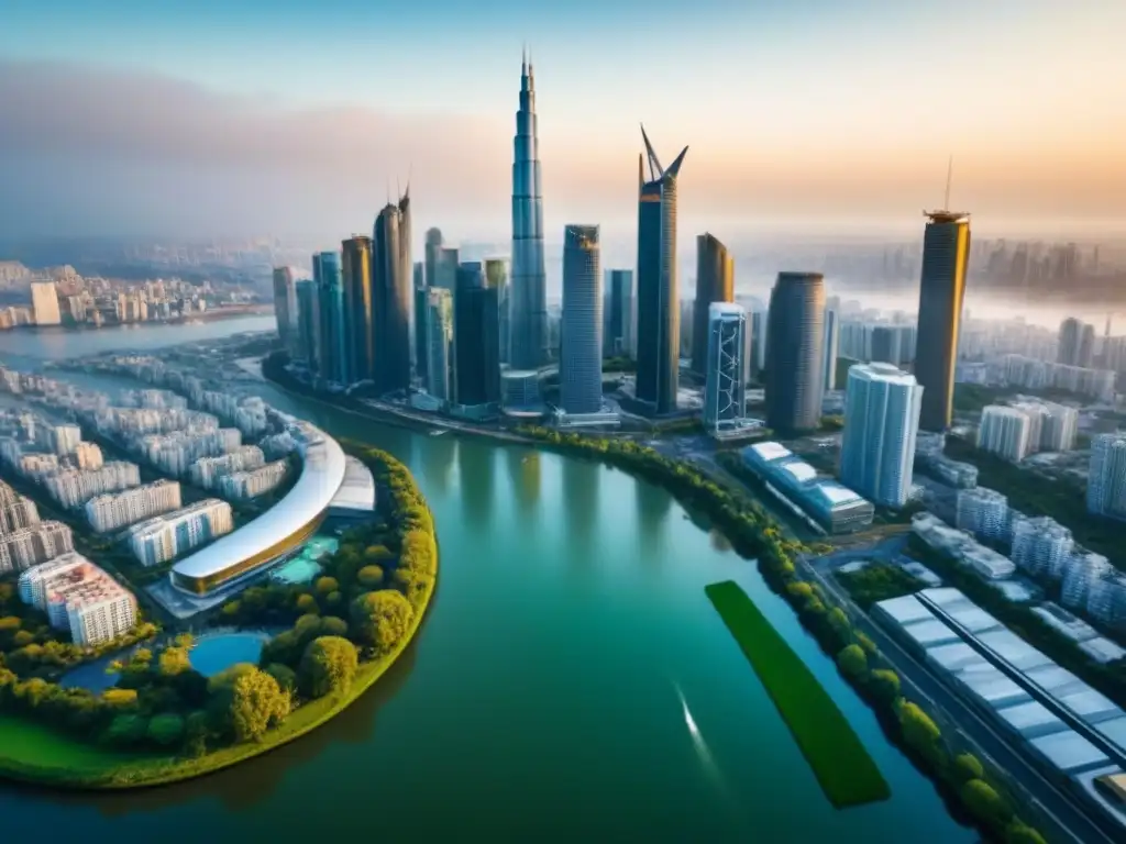 Skyline vibrante: diversidad arquitectónica en metrópolis global Un impresionante paisaje urbano diverso, reflejo de la Diversificación internacional mercado inmobiliario