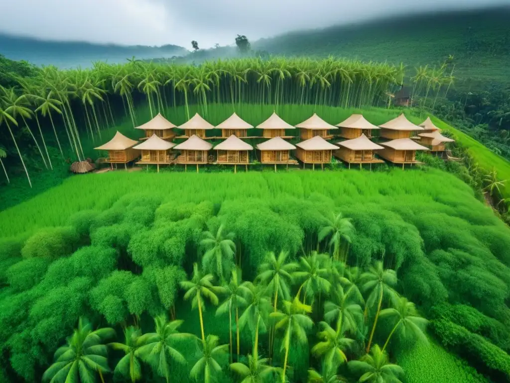 Ecovilla de bambú: armonía ecofriendly en Sudeste Asiático Un impresionante pueblo ecológico de bambú en Sudeste Asiático