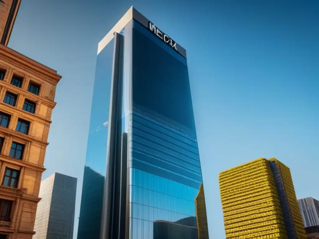 Esplendor arquitectónico: edificio moderno en CDMX Impresionante rascacielos moderno en la Ciudad de México, reflejando el crecimiento del financiamiento inmobiliario en México
