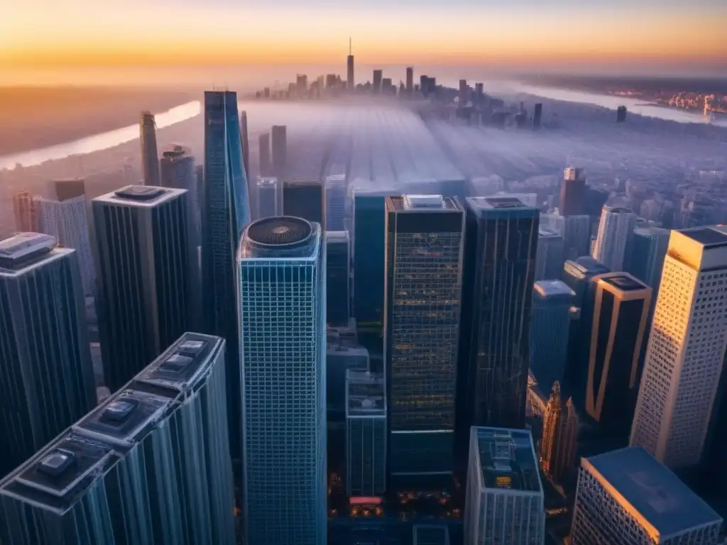 Rascacielos de lujo al atardecer: influencer marketing inmobiliario Impresionante rascacielos moderno en ciudad bulliciosa al atardecer