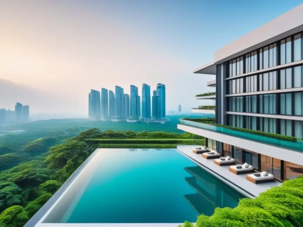 Edificio residencial de lujo en ciudad asiática: opulencia y exclusividad Impresionante rascacielos residencial de lujo en ciudad asiática, con diseño moderno y amenidades exclusivas