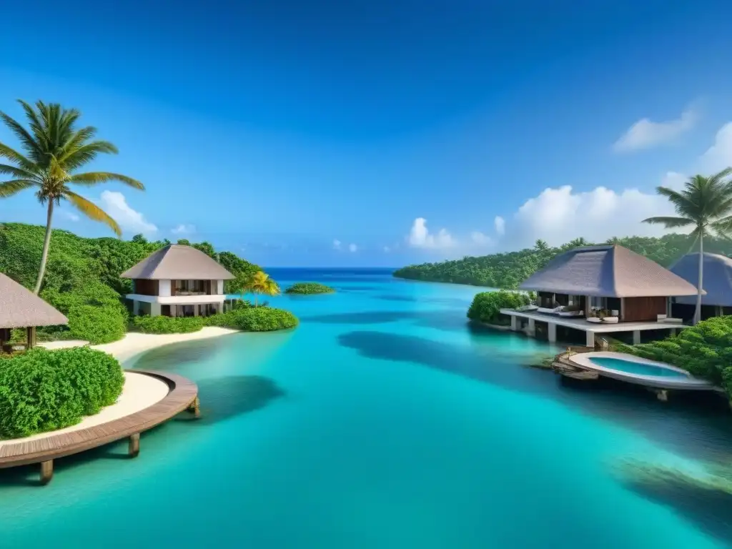 Paraíso exclusivo: isla privada de lujo con infinity pool y villas elegantes Impresionante resort de lujo con piscina infinita y villas elegantes