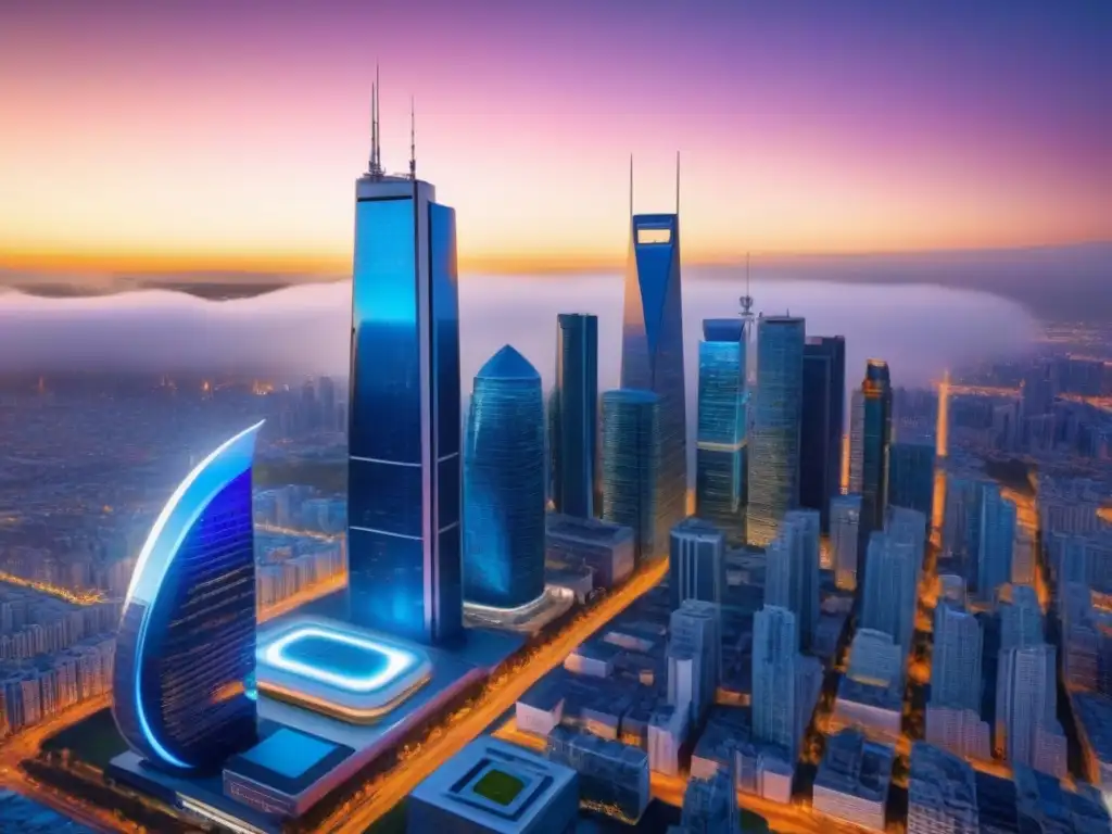 Futuro urbano: skyline tecnológico y vanguardista Impresionante skyline futurista con tecnología en REITs: Guía completa