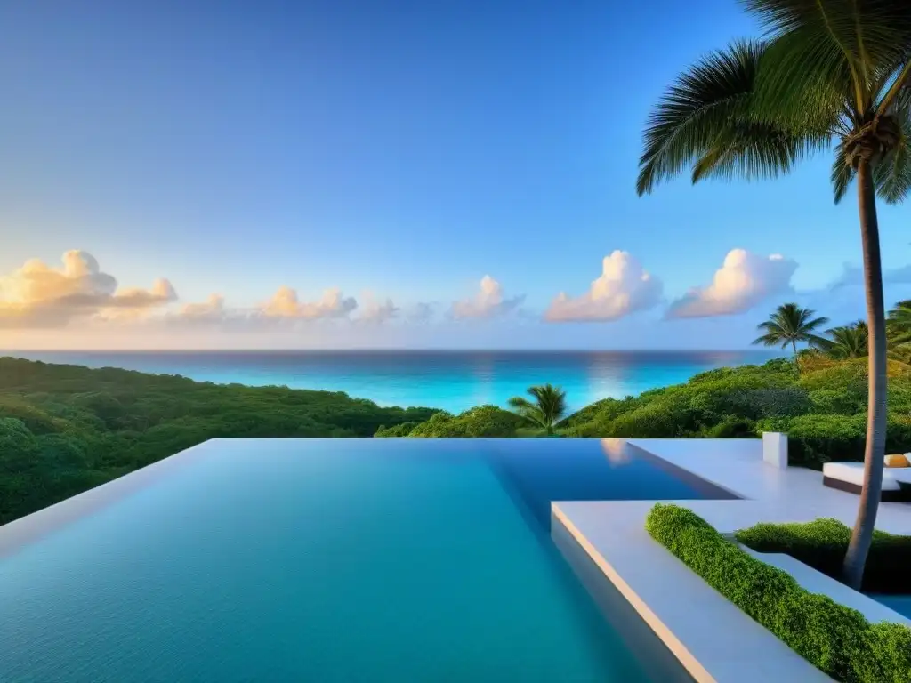 Villa de lujo frente al mar en el Caribe Impresionante villa de lujo frente al mar en el Caribe con diseño arquitectónico moderno