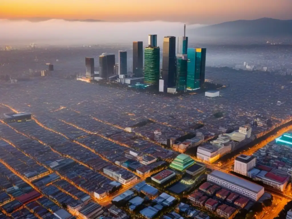 Espectacular skyline de Ciudad de México: atractivo para inversores globales Impresionante vista aérea de la vibrante Ciudad de México, con rascacielos modernos y calles bulliciosas