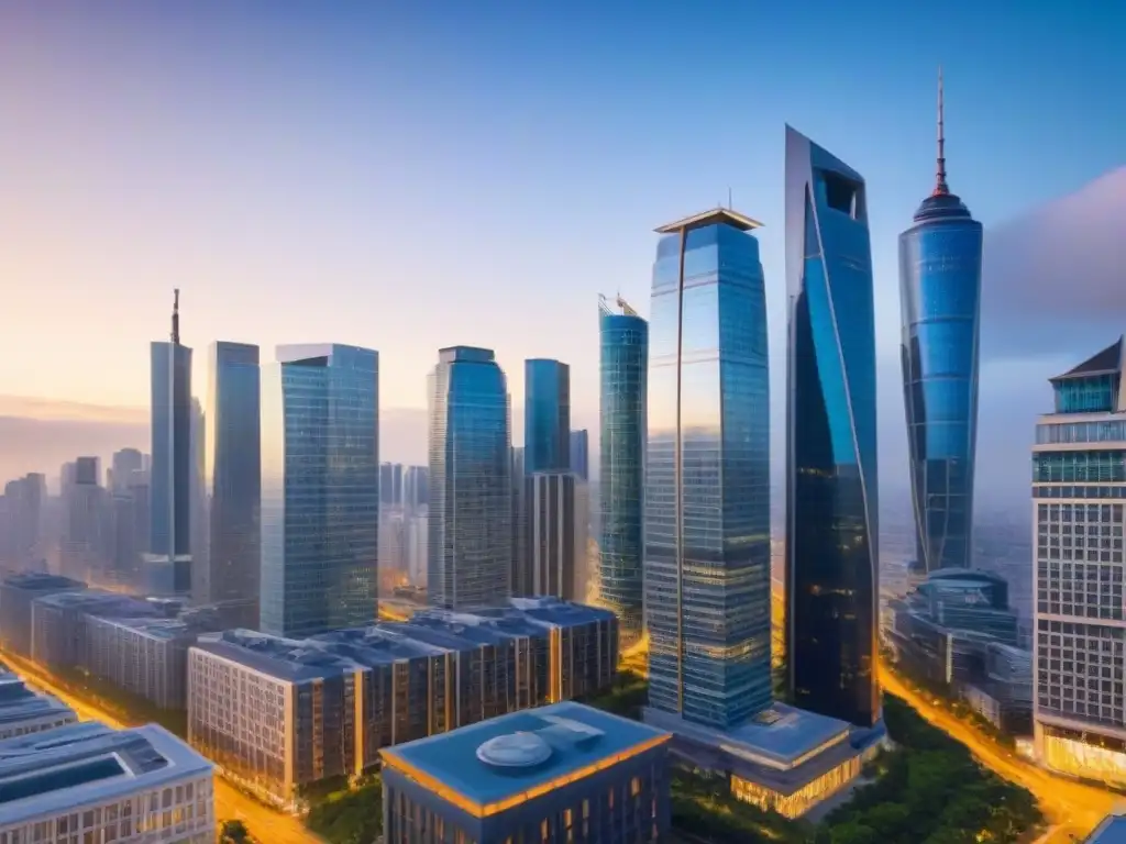 Inversiones inmobiliarias: luces y sombras de la ciudad Impresionante vista de la ciudad con arquitectura futurista y tradicional, ideal para inversión anticíclica en bienes raíces