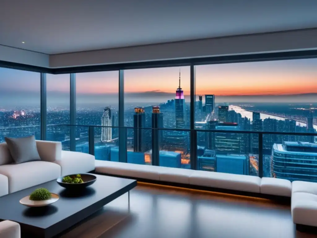 Penthouse de lujo ultramoderno con vista panorámica de la ciudad Increíble ático de lujo ultramoderno con vista panorámica de la ciudad