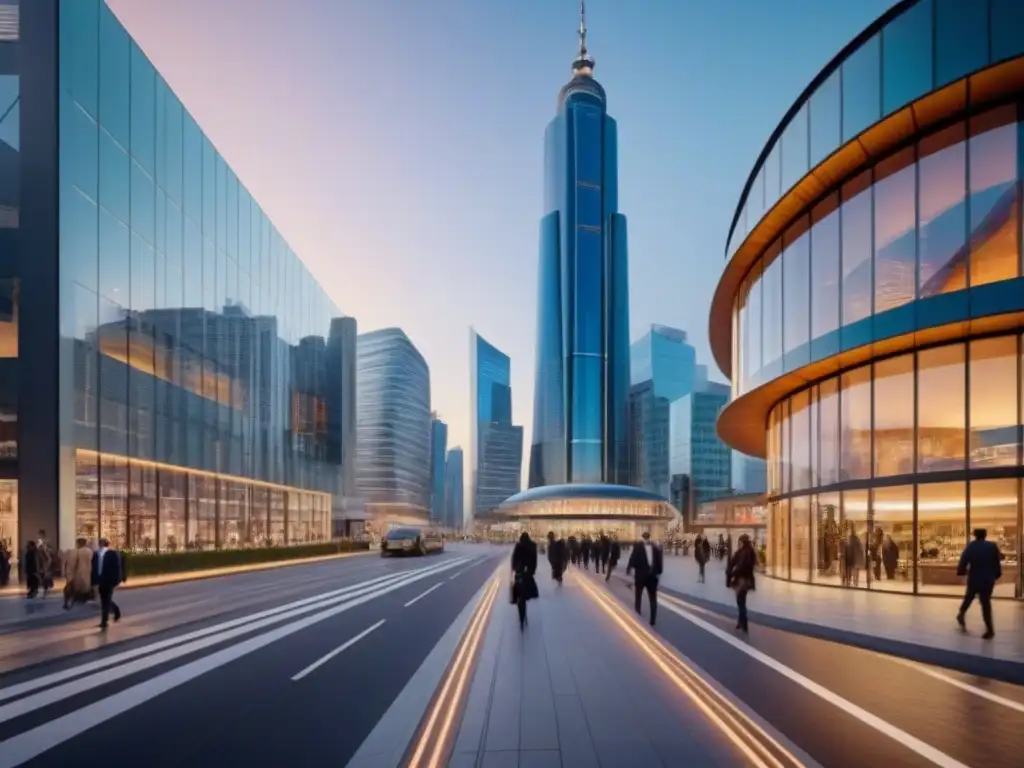 Propiedad comercial moderna en ciudad internacional: inversión global Ingresos pasivos en mercado inmobiliario internacional: Imagen vanguardista de propiedad comercial en ciudad internacional vibrante