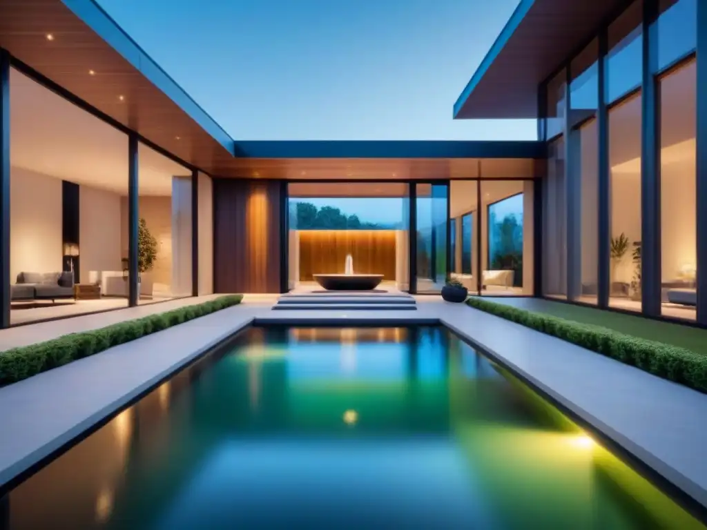 Chapela moderna y elegante en propiedad de lujo Inmueble con capilla privada moderna y elegante, iluminada por luz natural y decorada con estilo minimalista y elementos tradicionales y modernos