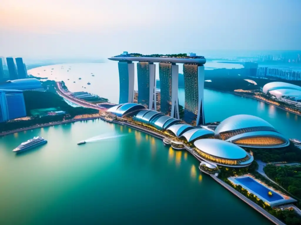 Marina Bay Sands: lujo y diseño en Singapur Innovaciones arquitectónicas en mercado inmobiliario: Marina Bay Sands en Singapur, lujo y modernidad en su triple estructura y piscina infinita