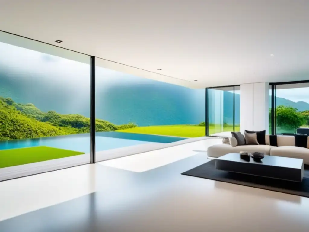 Residencia inteligente de lujo con seguridad avanzada y diseño moderno Innovadora residencia inteligente con seguridad avanzada y panel de control sofisticado