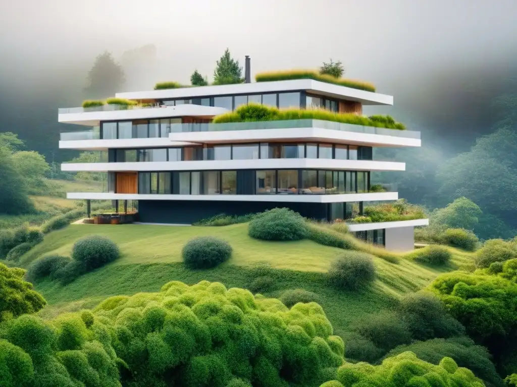 Bioarquitectura moderna: lujo sostenible y ecoamigable Innovadora bioarquitectura residencial rodeada de naturaleza, ideal para invertir en propiedad sostenible