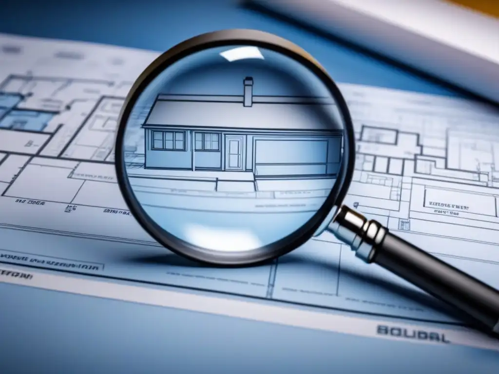 Errores en Due Diligence Inmobiliario: Detalles bajo lupa Inspección minuciosa de propiedad en plano revela errores comunes