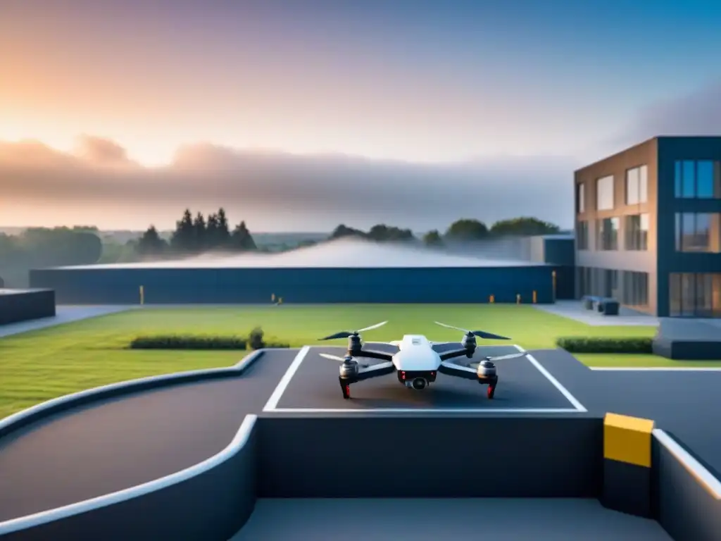 Instalación futurista de mantenimiento compartido con tecnología avanzada Instalación de mantenimiento de propiedades compartidas con tecnología avanzada
