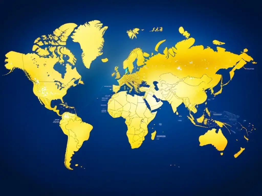 Mapa interactivo de inversión inmobiliaria global: datos en tiempo real y diseño moderno Interfaz digital elegante con mapa mundial e inversiones inmobiliarias