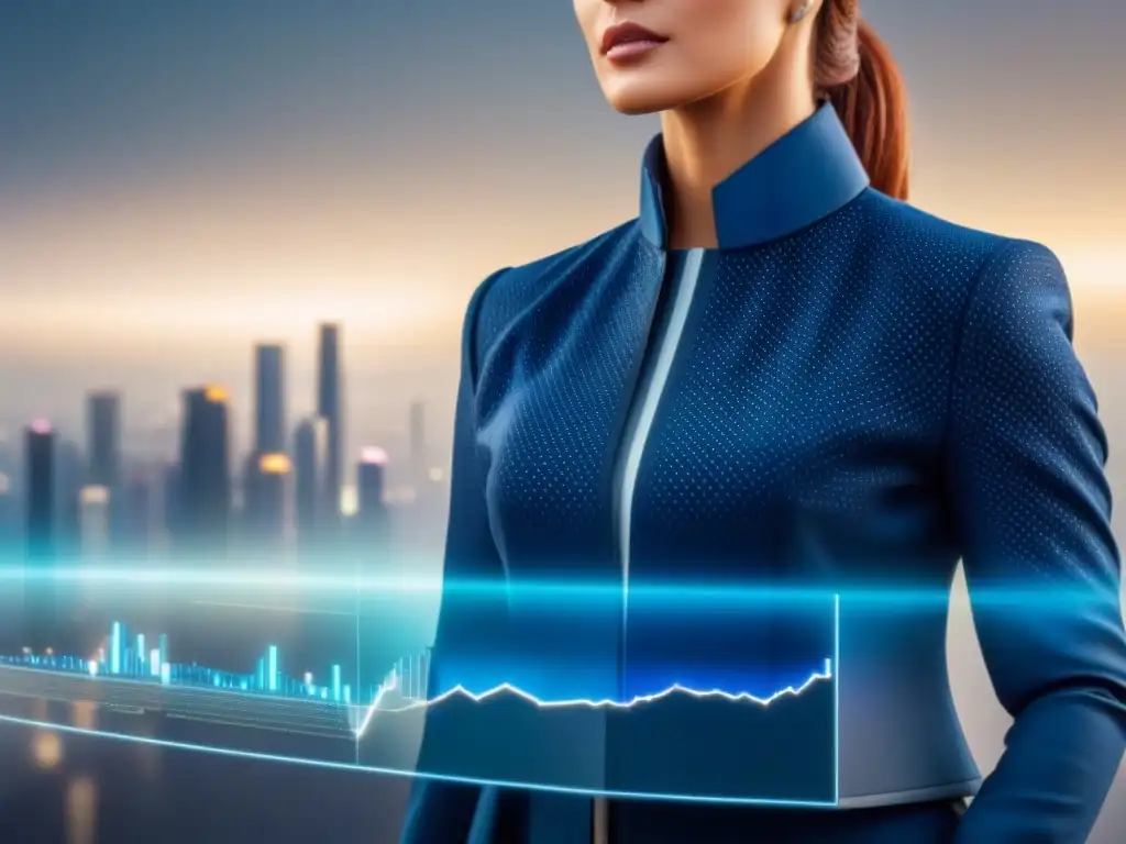 Interfaz digital futurista de inversión inmobiliaria Una interfaz digital futurista muestra datos e análisis de inversión inmobiliaria