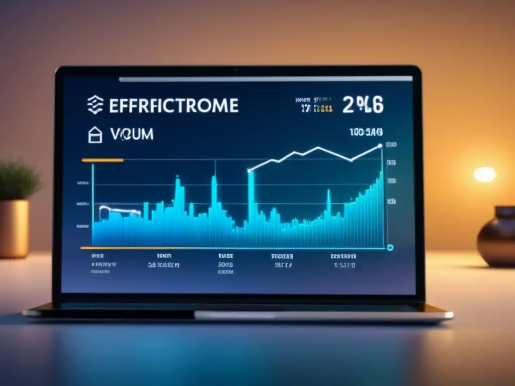 Intersección: Inversión Inmobiliaria y Criptomonedas Interfaz digital futurista: propiedades inmobiliarias y valores de criptomonedas, gráficos elegantes