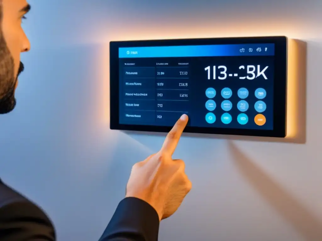 Panel de control futurista para gestión del tiempo en el hogar Interfaz futurista para mejorar gestión tiempo compartido tecnología