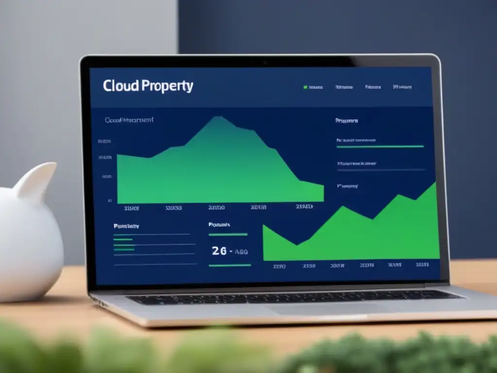 Plataforma de gestión inmobiliaria en la nube: diseño futurista y eficiente Interfaz futurista de plataforma de gestión inmobiliaria en la nube