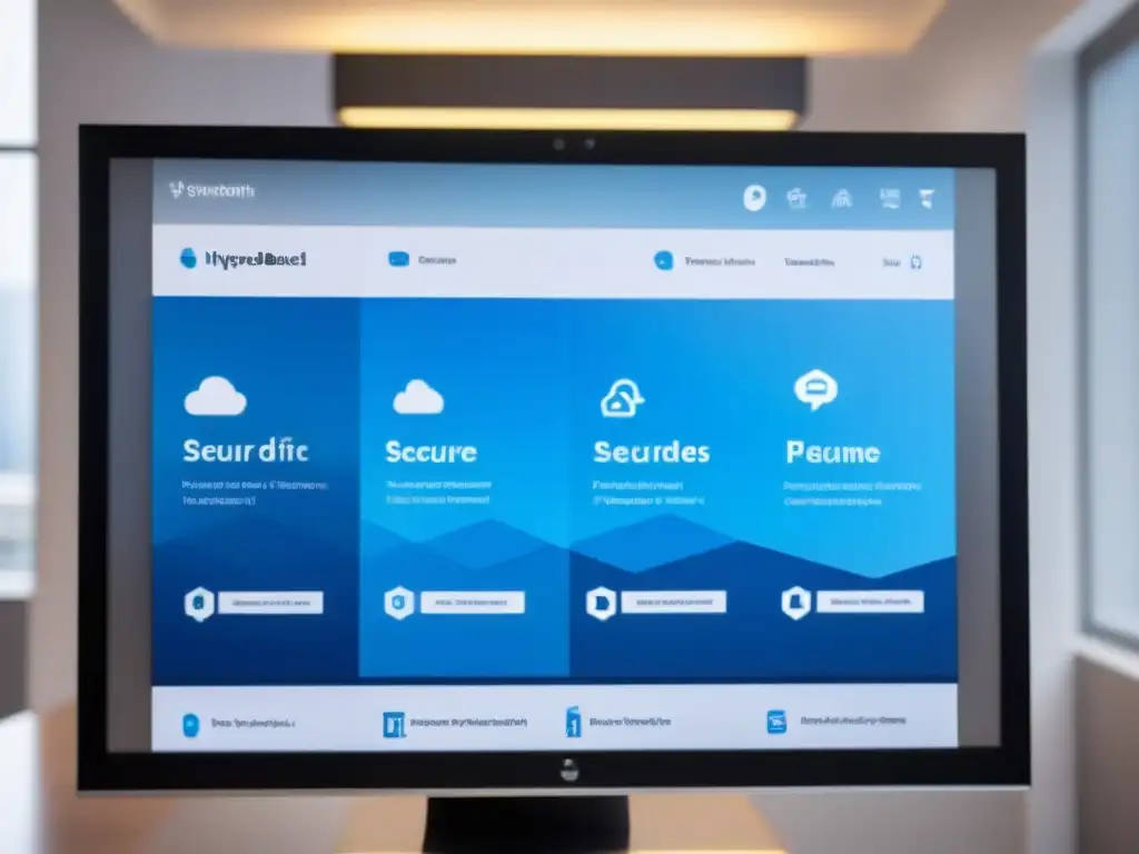 Interfaz innovadora de gestión de propiedades en la nube Interfaz futurista de plataforma de gestión de propiedades en la nube