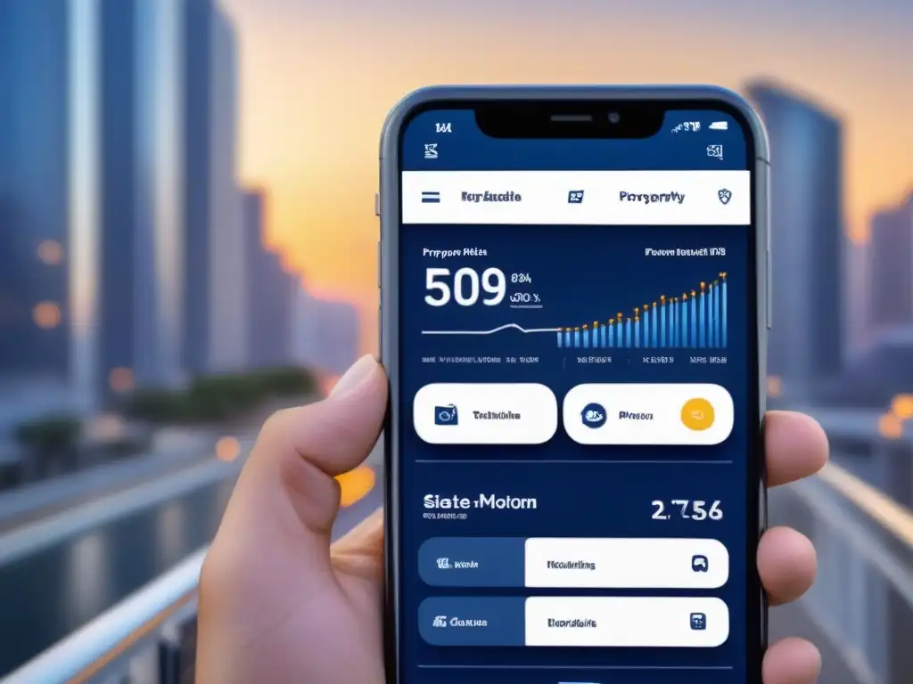 Interfaz PropTech elegante y futurista para agentes inmobiliarios Interfaz moderna y sofisticada para agentes inmobiliarios
