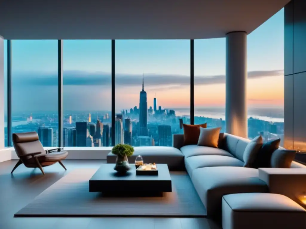 Vivienda futurista: diseño minimalista y tecnología avanzada Interior futurista de un apartamento inteligente con tecnologías innovadoras mercado inmobiliario